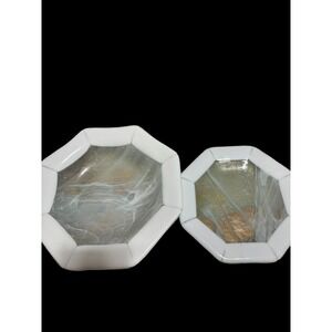 Vintage Italian Murano Glass Plate And Dish. EUC HTF MCM